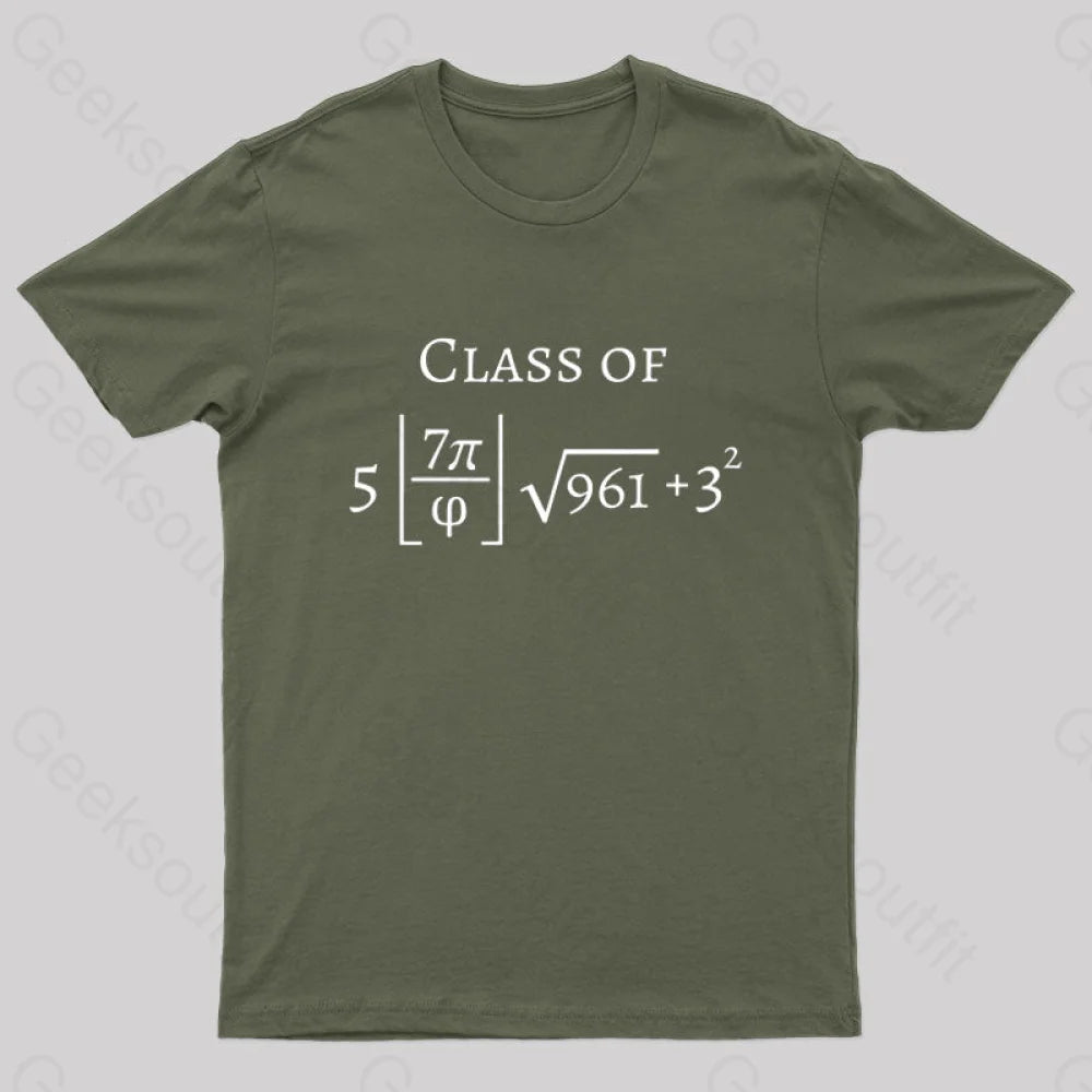 Funny Math Geek T-Shirt Army Green / S