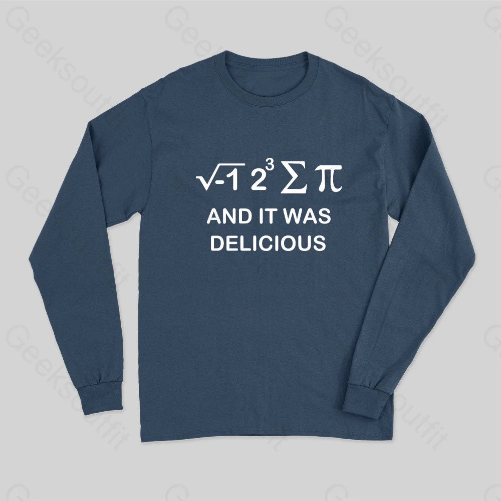 Funny Math Long Sleeve T-Shirt Navy / S