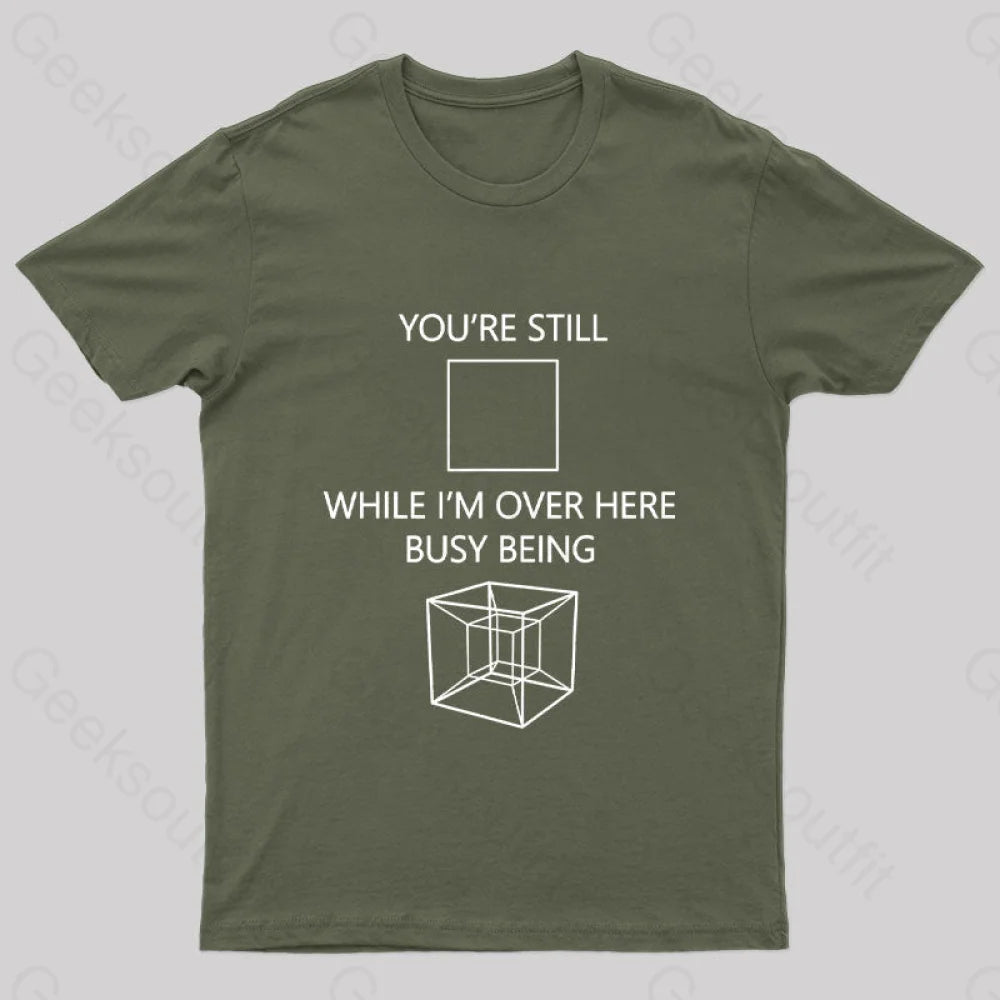 Funny Math Science Graphic Geek T-Shirt Army Green / S