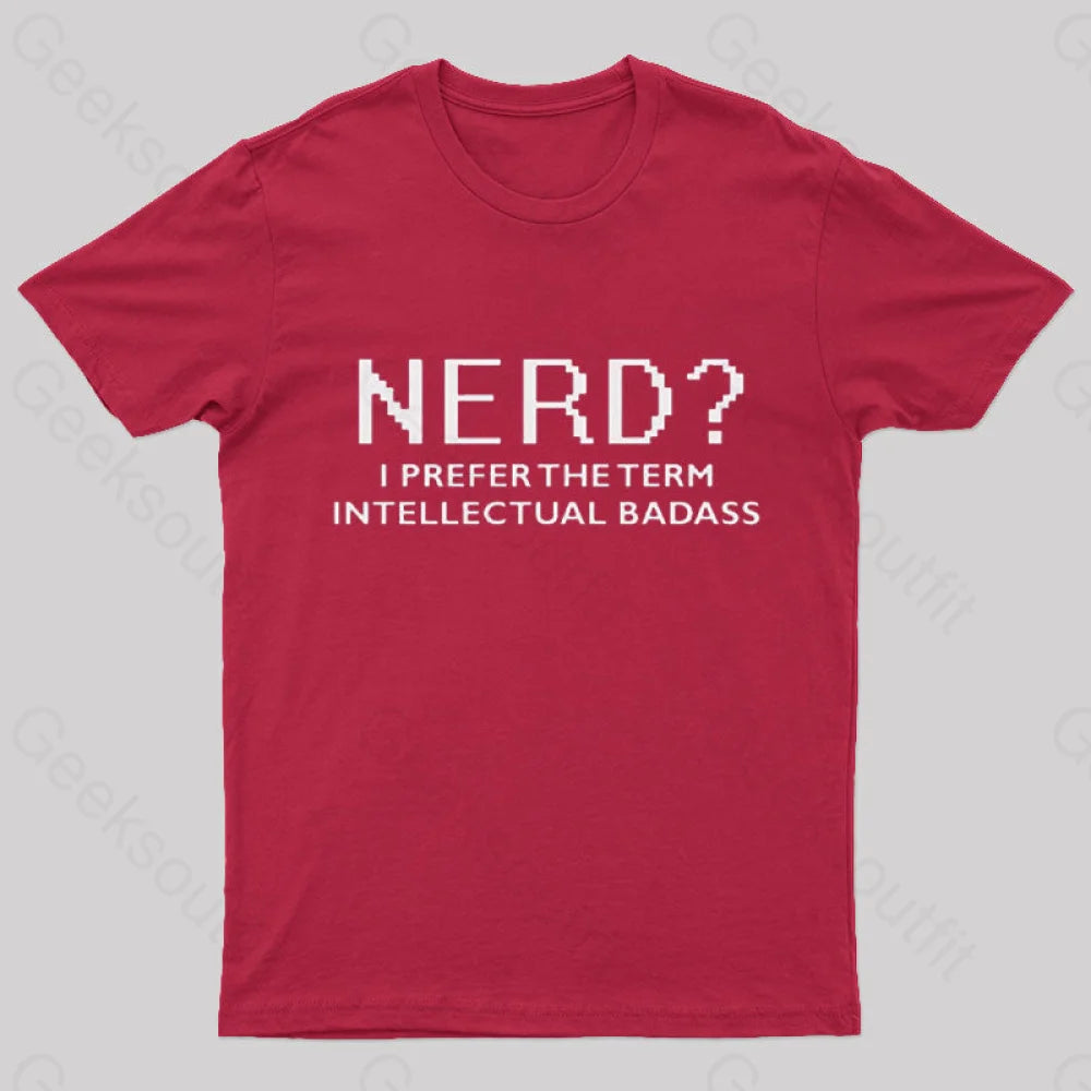 Funny Nerd Geek T-Shirt Red / S