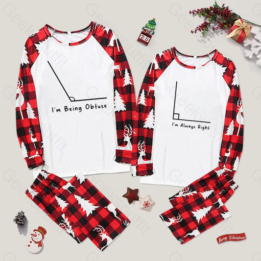 Funny Obtuse Right Couple Pajama Sets Red&White Elk / M For Men Yc