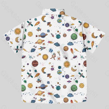 Funny Outer Space Button Up Pocket Shirt - Geeksoutfit