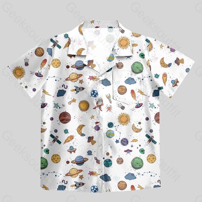 Funny Outer Space Button Up Pocket Shirt - Geeksoutfit