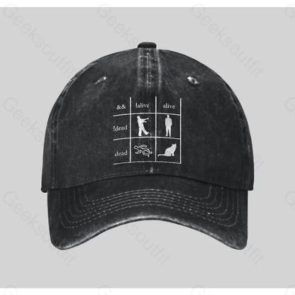 Funny Programmer Washed Vintage Baseball Cap Black