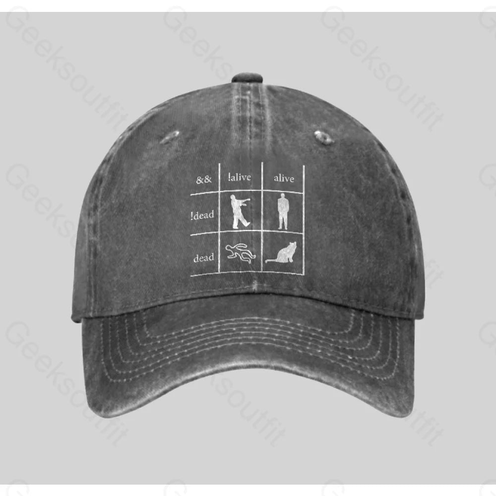 Funny Programmer Washed Vintage Baseball Cap Grey