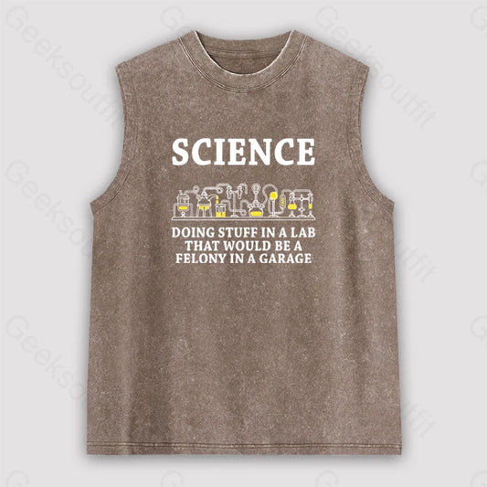 Funny Science Definition Unisex Washed Tank Brown / S