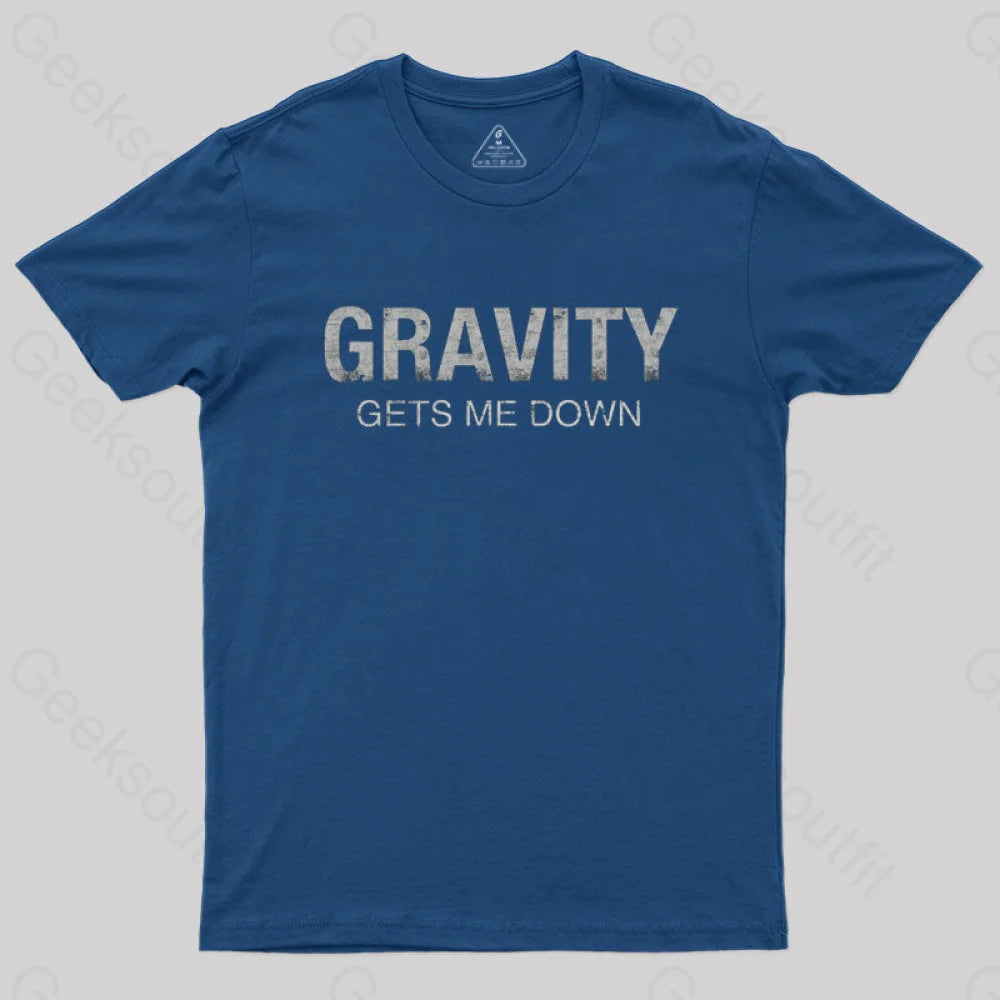 Funny Science Gravity Joke T-Shirt Navy / S