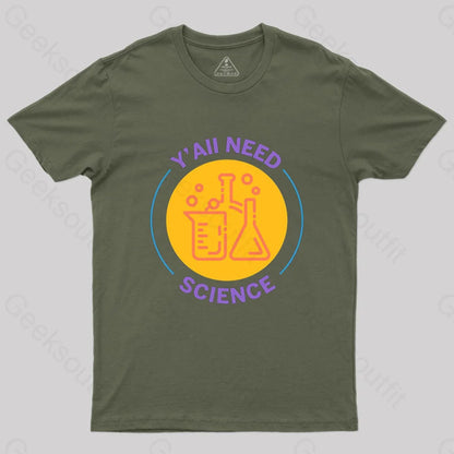 Funny Science T-Shirt Army Green / S