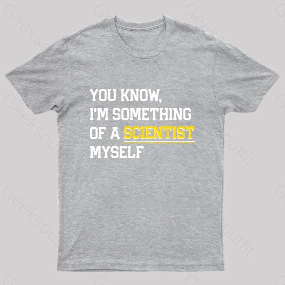 Funny Scientist Meme Physics Programmer Quantum Science Geek T-Shirt Grey / S