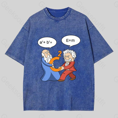 Funny Scientist Washed T-Shirt Blue / S