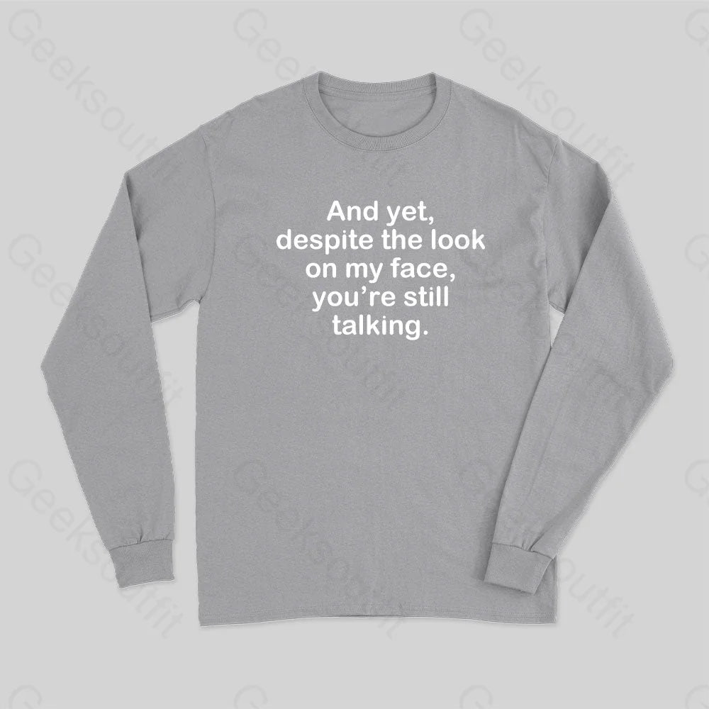 Funny Words Long Sleeve T-Shirt Grey / S