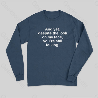 Funny Words Long Sleeve T-Shirt Navy / S