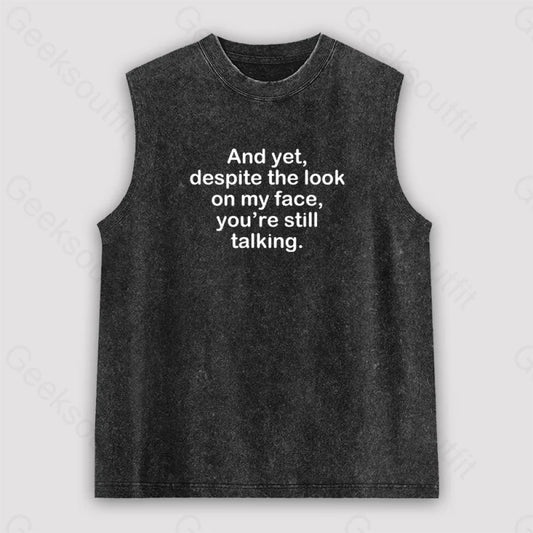 Funny Words Unisex Washed Tank Black / S