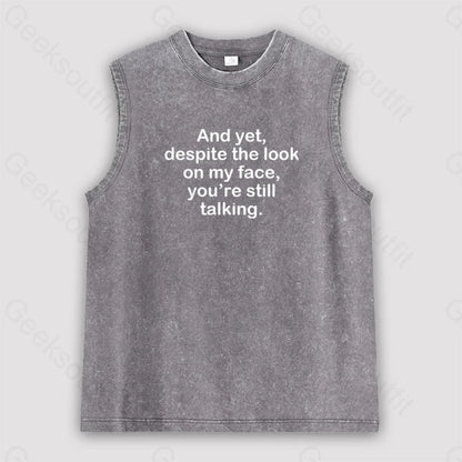 Funny Words Unisex Washed Tank Grey / S