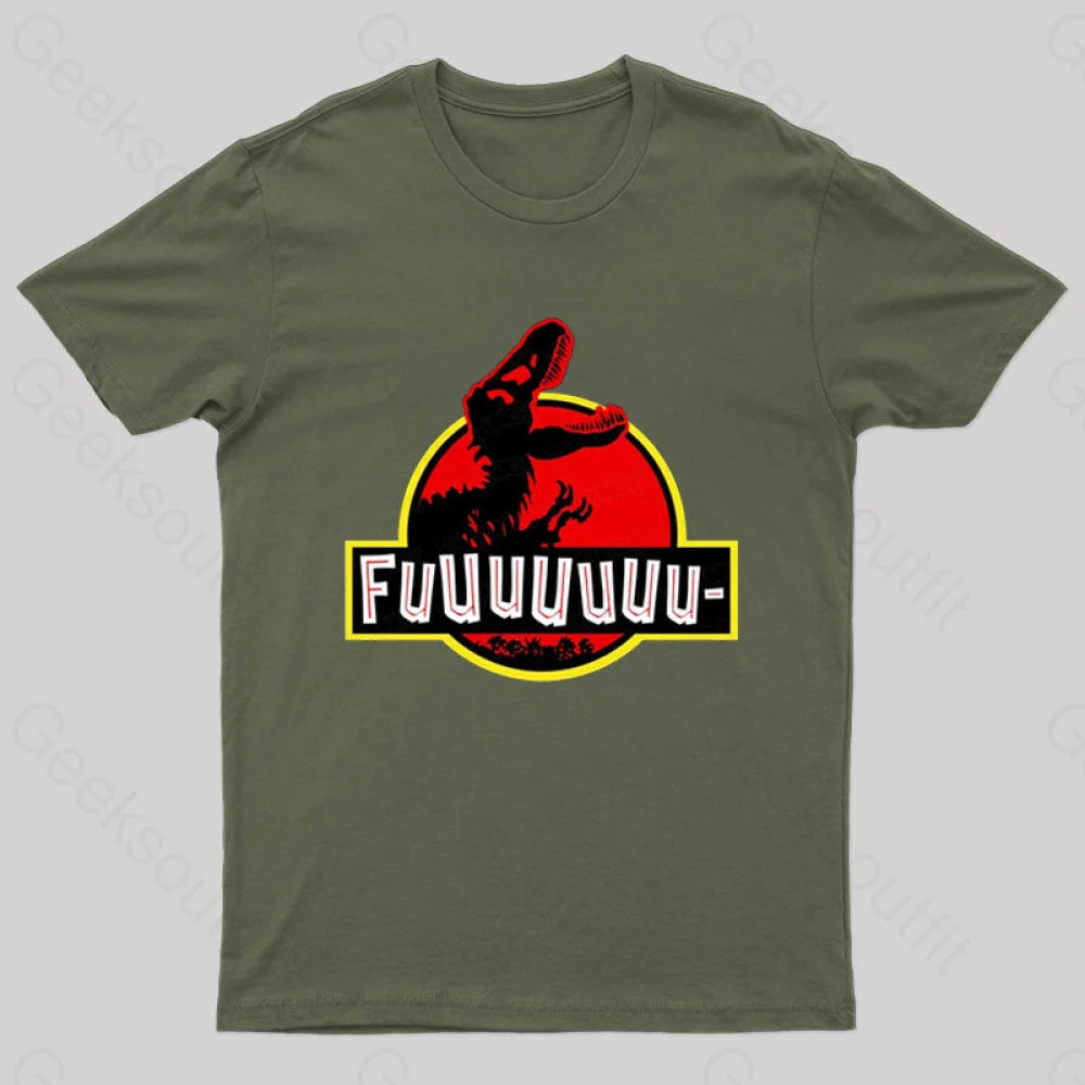 Fuuuuuuu Park Geek T-Shirt Army Green / S