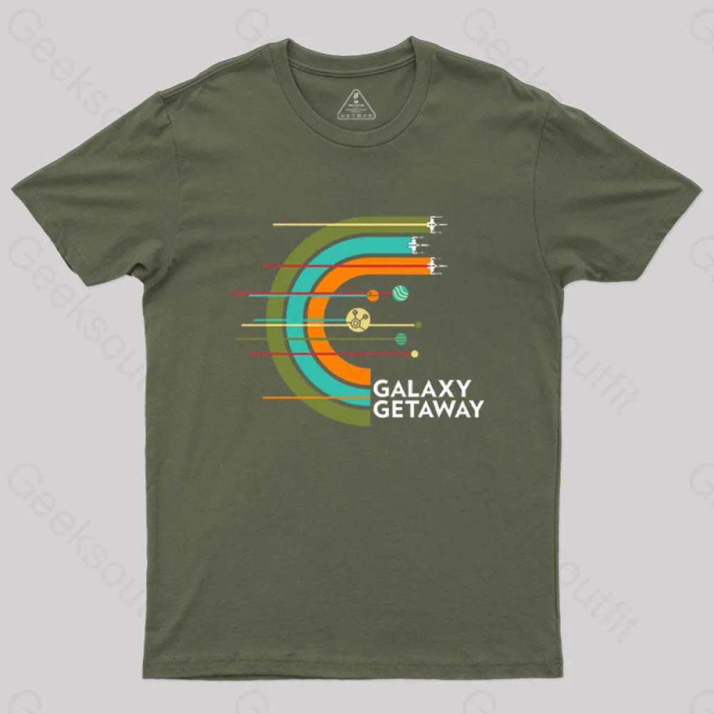 Galaxy Getaway T-Shirt Army Green / S