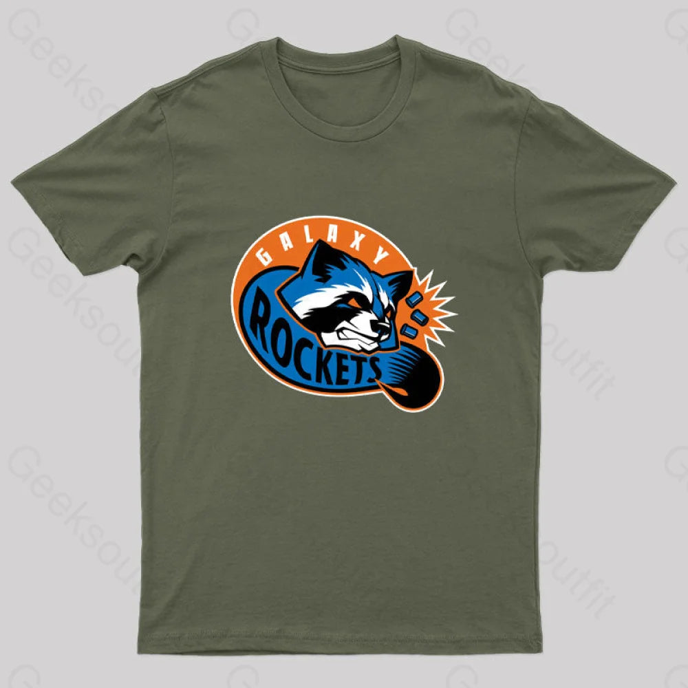 Galaxy Rockets Nerd T-Shirt Army Green / S