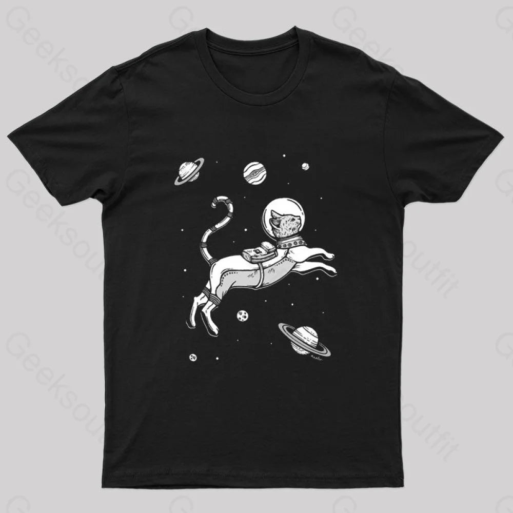 Gato Espacio T-Shirt Black / S