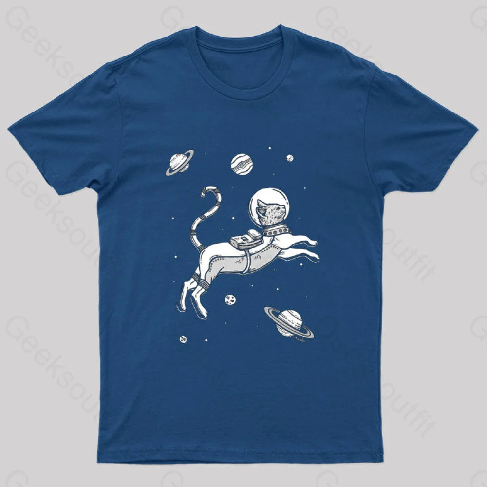 Gato Espacio T-Shirt Navy / S