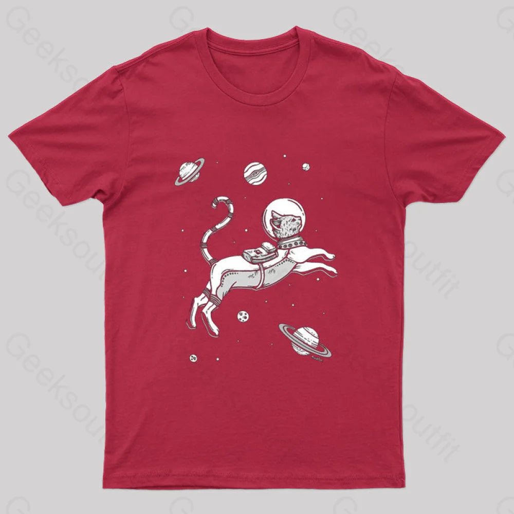 Gato Espacio T-Shirt Red / S