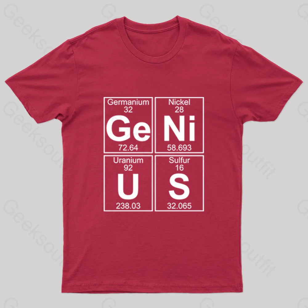 Ge-Ni-U-S (Genius) T-Shirt Red / S