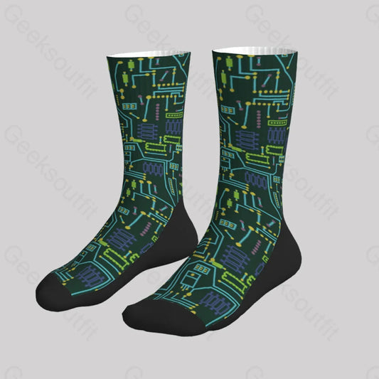 Geek Circuit Board Men’s Socks Sks067