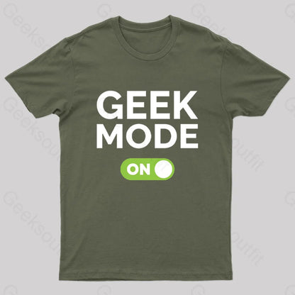 Geek Mode On Classic Nerd T-Shirt Army Green / S