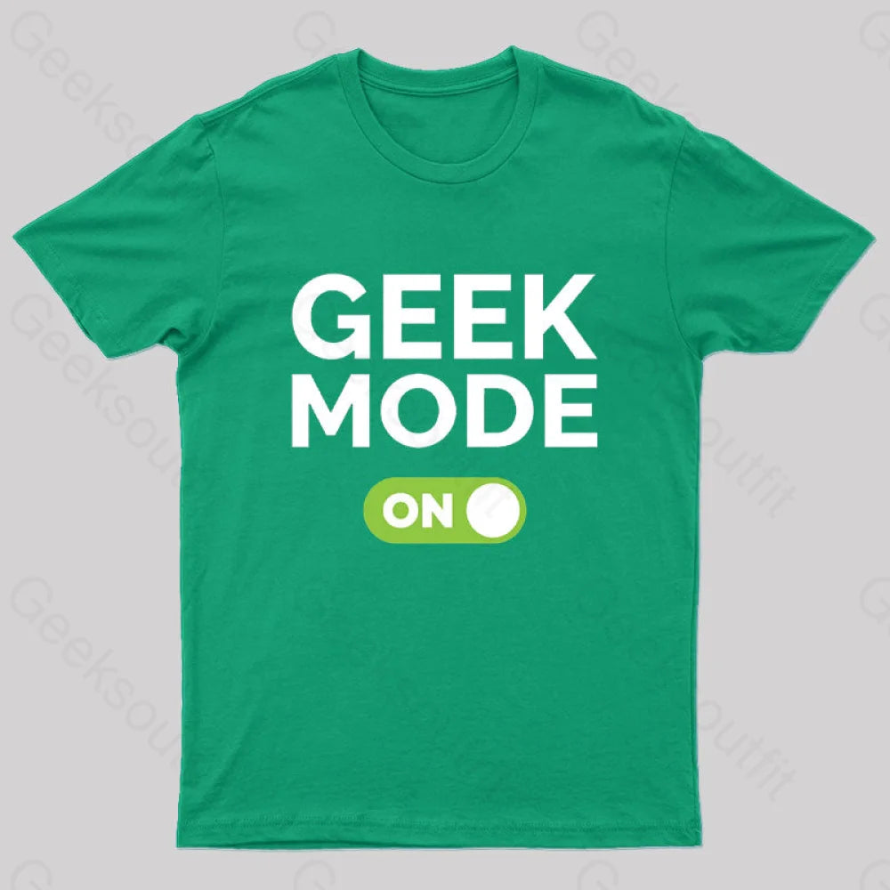 Geek Mode On Classic Nerd T-Shirt Green / S