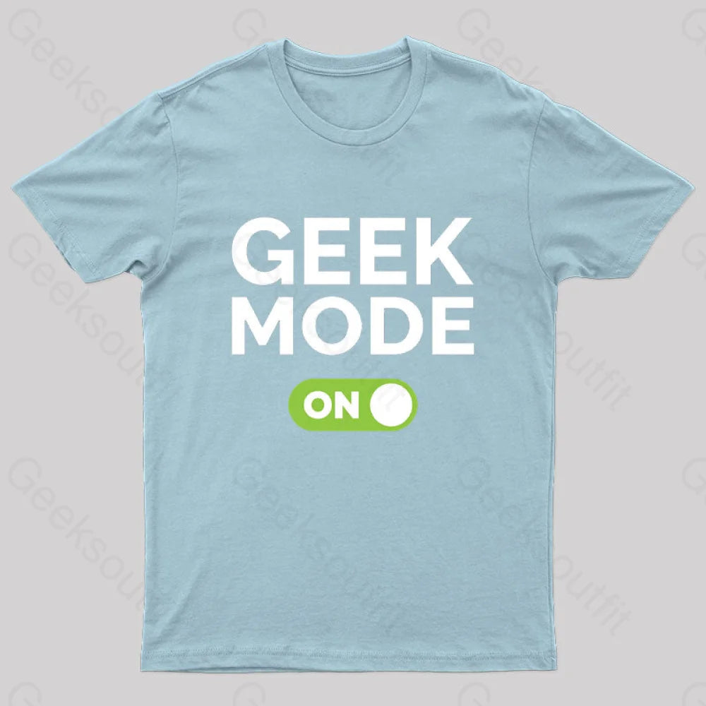 Geek Mode On Classic Nerd T-Shirt Light Blue / S