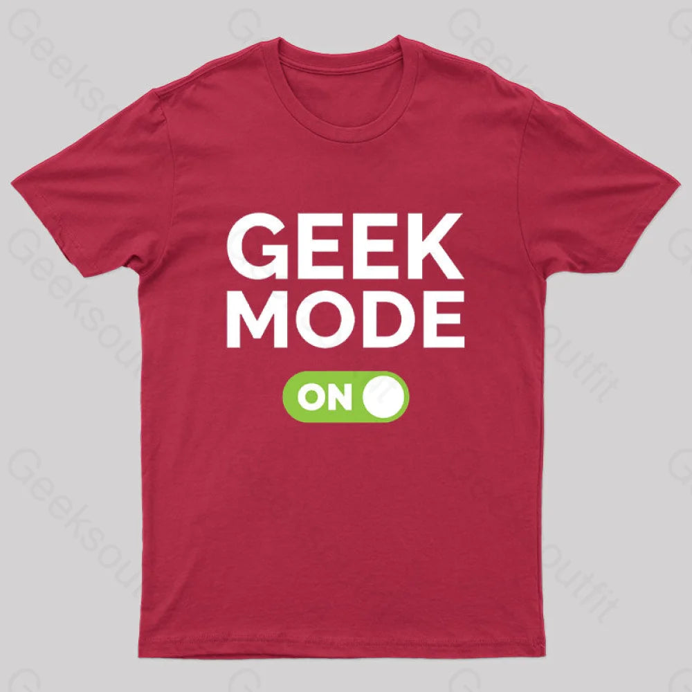 Geek Mode On Classic Nerd T-Shirt Red / S