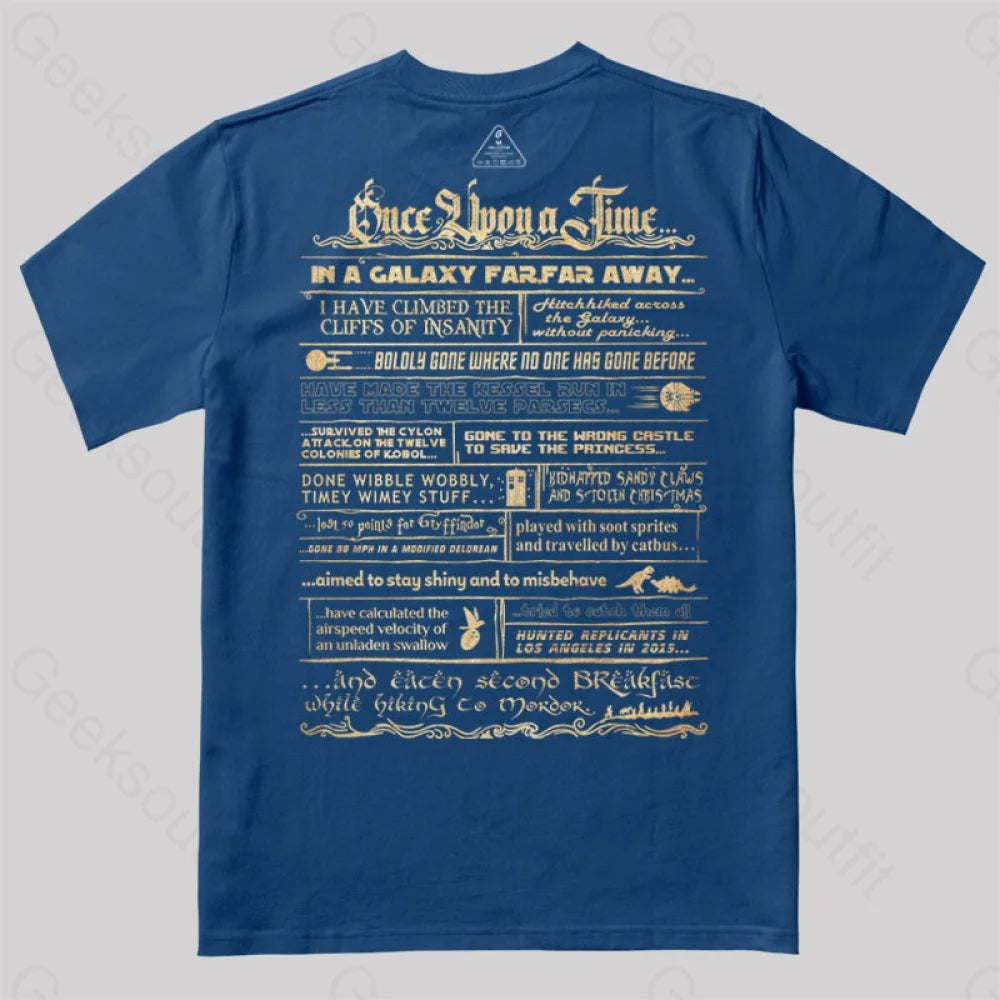 Geek Movie Collection Double-Sided Printing T-Shirt Navy / S