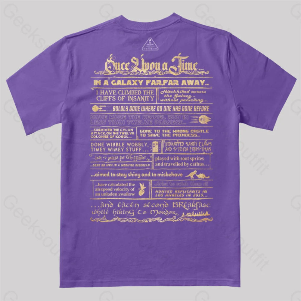 Geek Movie Collection Double-Sided Printing T-Shirt Purple / S