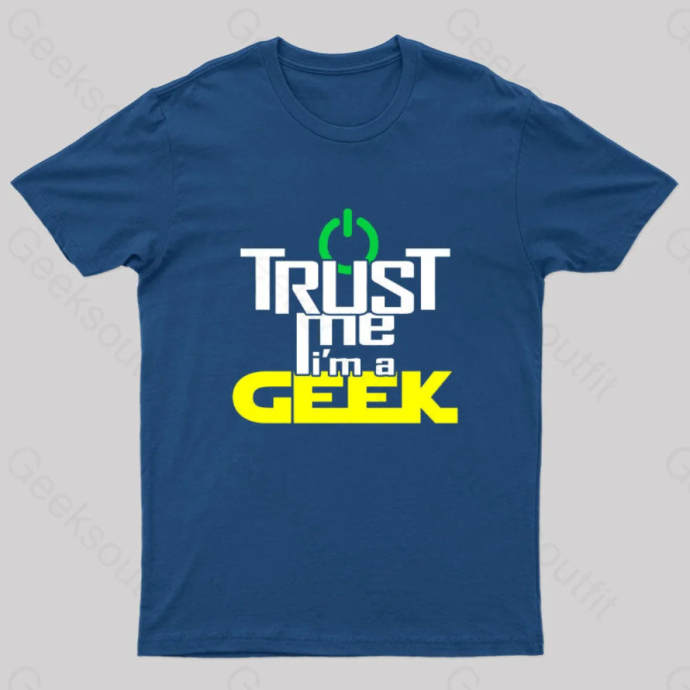 Geeky Geek Proud Slogan T-Shirt Navy / S