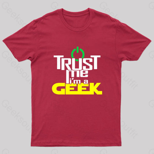 Geeky Geek Proud Slogan T-Shirt Red / S