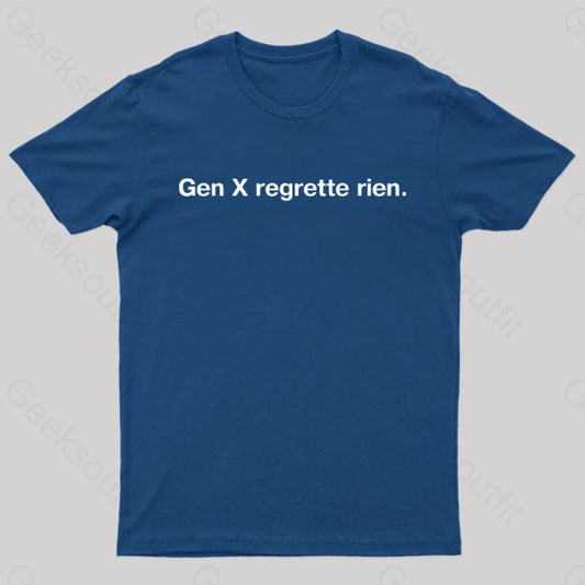 Gen X Regrette Rien Nerd T-Shirt Navy / S