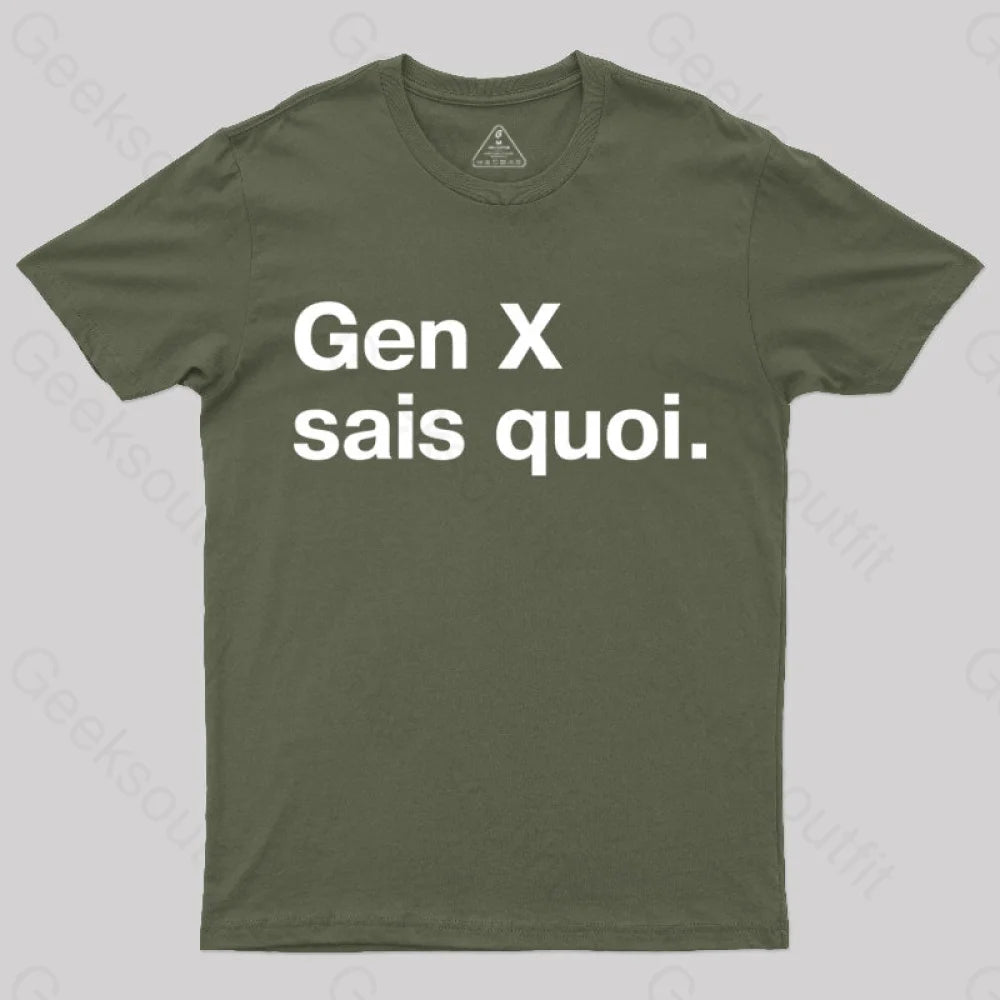 Gen X Sais Quoi Nerd T-Shirt Army Green / S