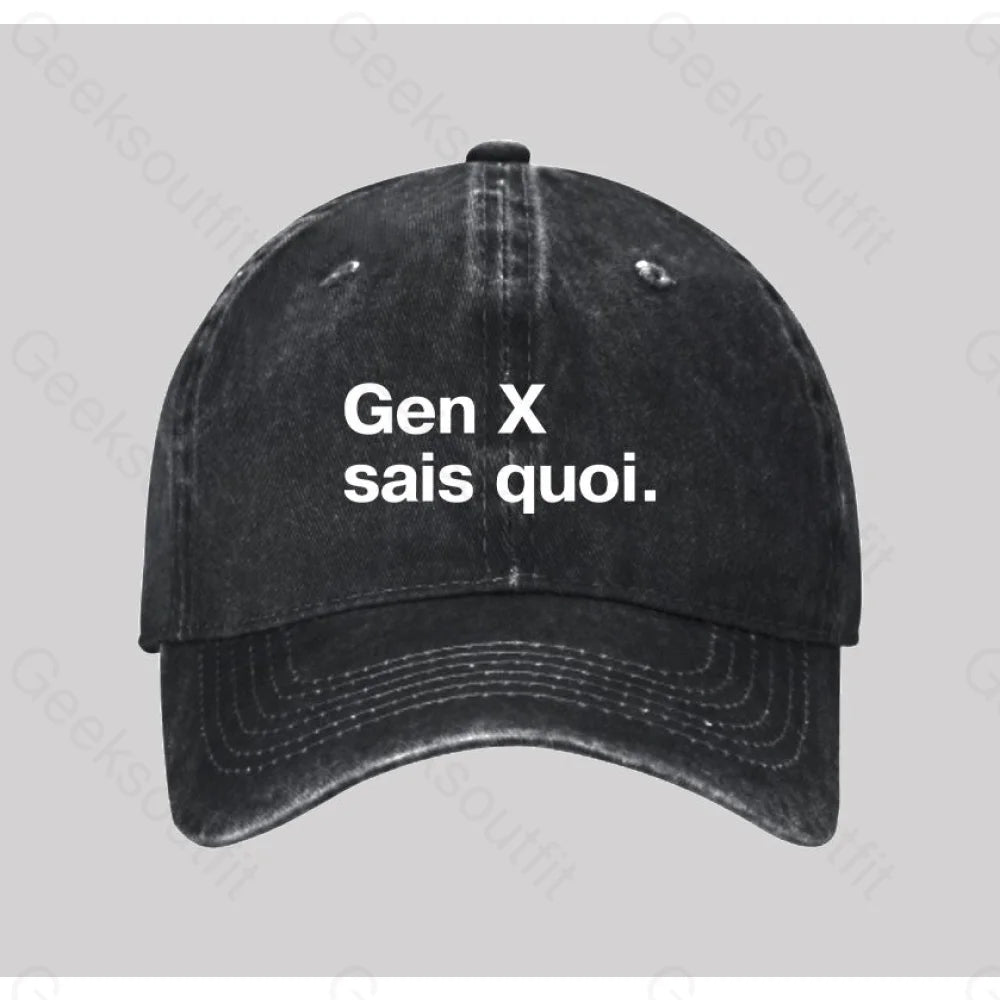 Gen X Sais Quoi Washed Vintage Baseball Cap Black