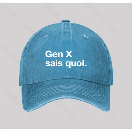 Gen X Sais Quoi Washed Vintage Baseball Cap Blue