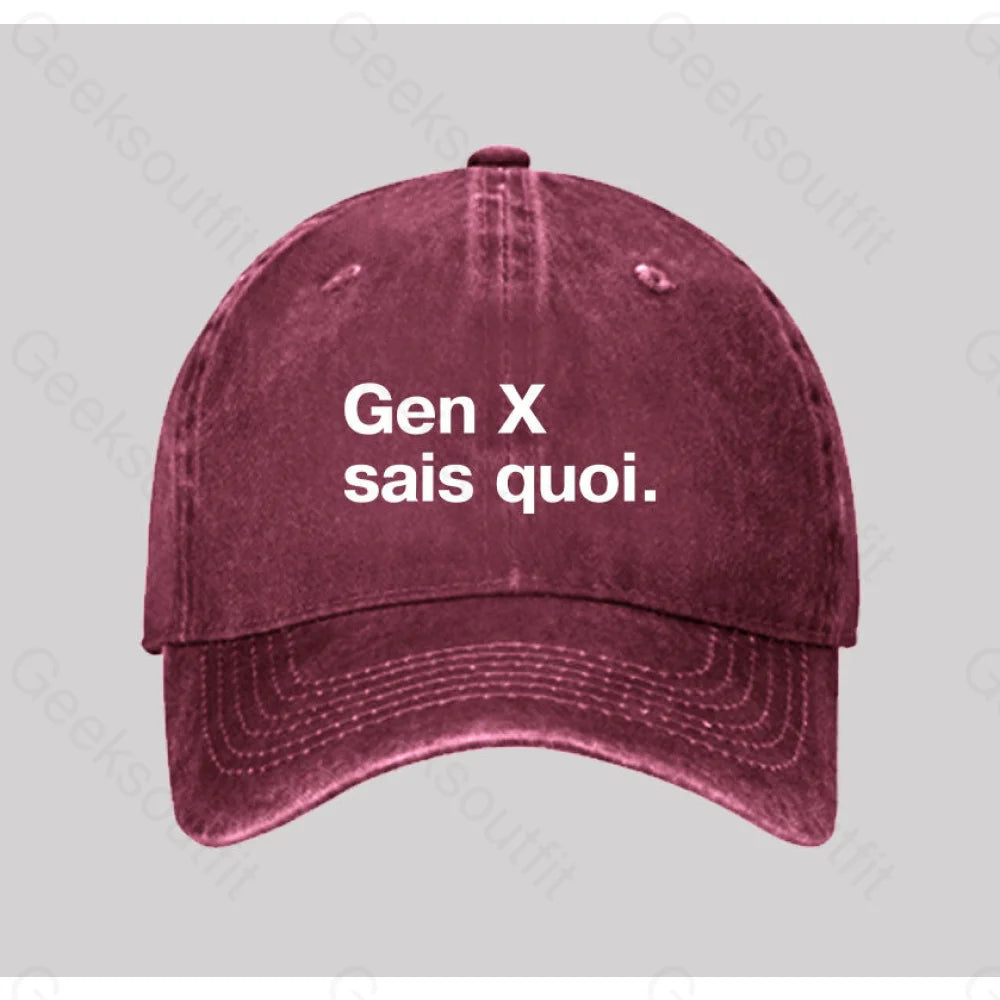 Gen X Sais Quoi Washed Vintage Baseball Cap Red