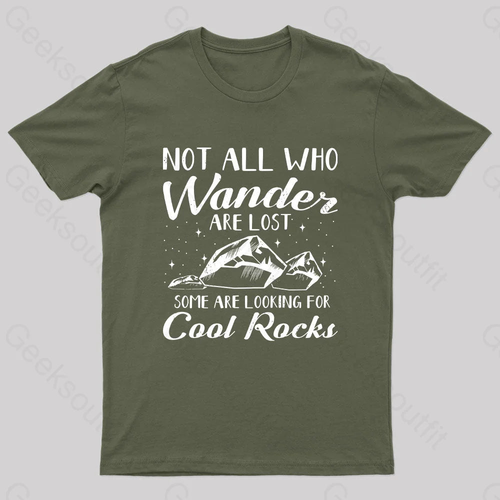 Geologist Rock Collecting Geek T-Shirt Army Green / S