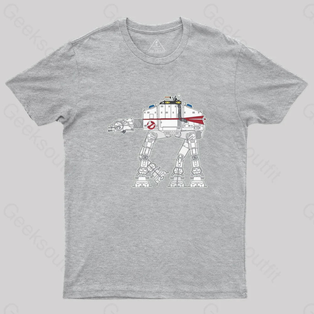 Ghost Busters Themed Imperial Walker T-Shirt Grey / S