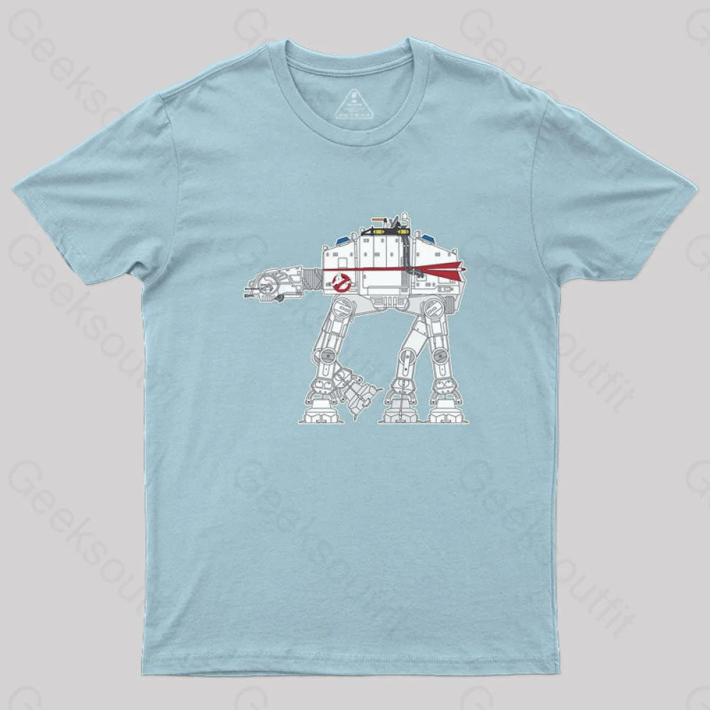 Ghost Busters Themed Imperial Walker T-Shirt Light Blue / S