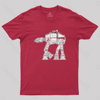 Ghost Busters Themed Imperial Walker T-Shirt Red / S