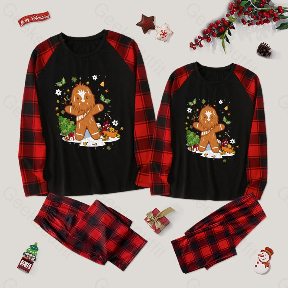 Gingerbread Chewbacca Family Christmas Pajama Sets Red&Black / M For Men Yc