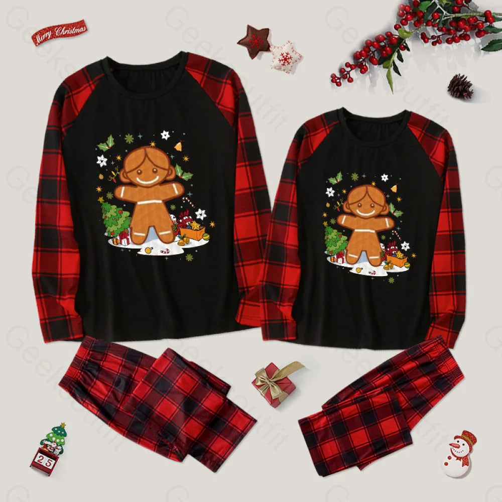 Gingerbread Girl Family Christmas Pajama Sets Red&Black / M For Men Yc