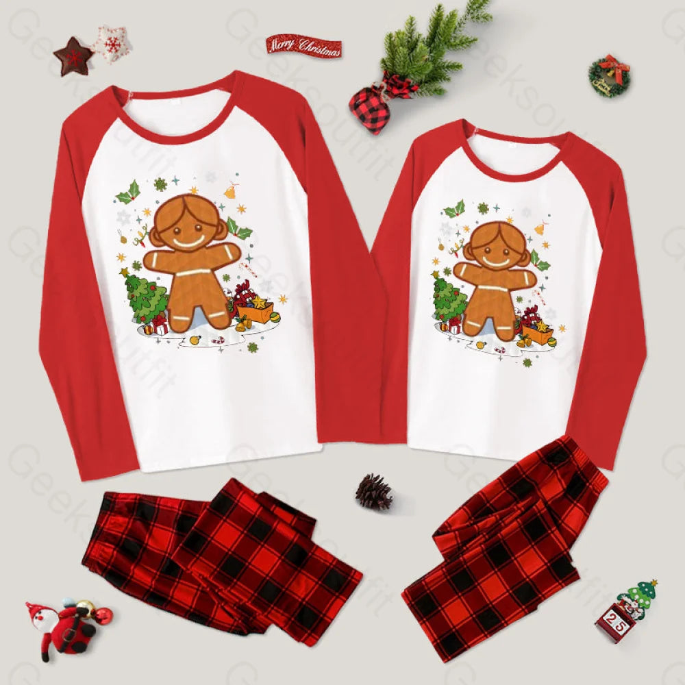 Gingerbread Girl Family Christmas Pajama Sets Red&Red / M For Men Yc