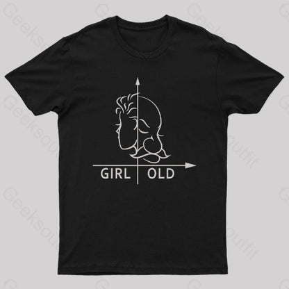 Girl Or Old Geek T-Shirt Black / S