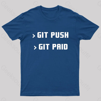 Git Push Paid Nerd T-Shirt Navy / S