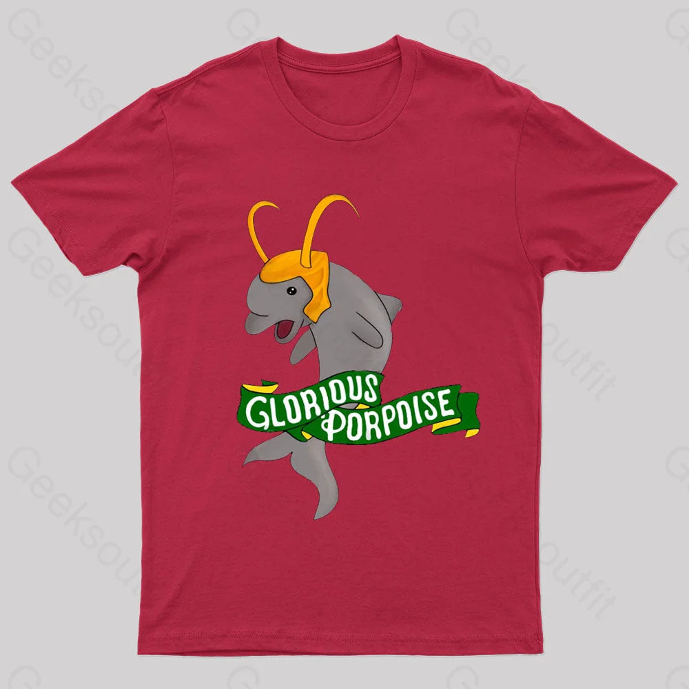 Glorious Porpoise Nerd T-Shirt Red / S