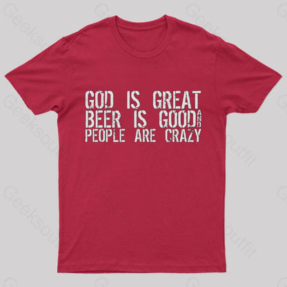 God Is Great Geek T-Shirt Red / S